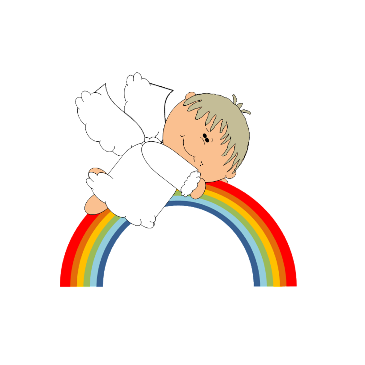 1280x1280 Download free photo of Angel, rainbow, cute, cartoon, angelic