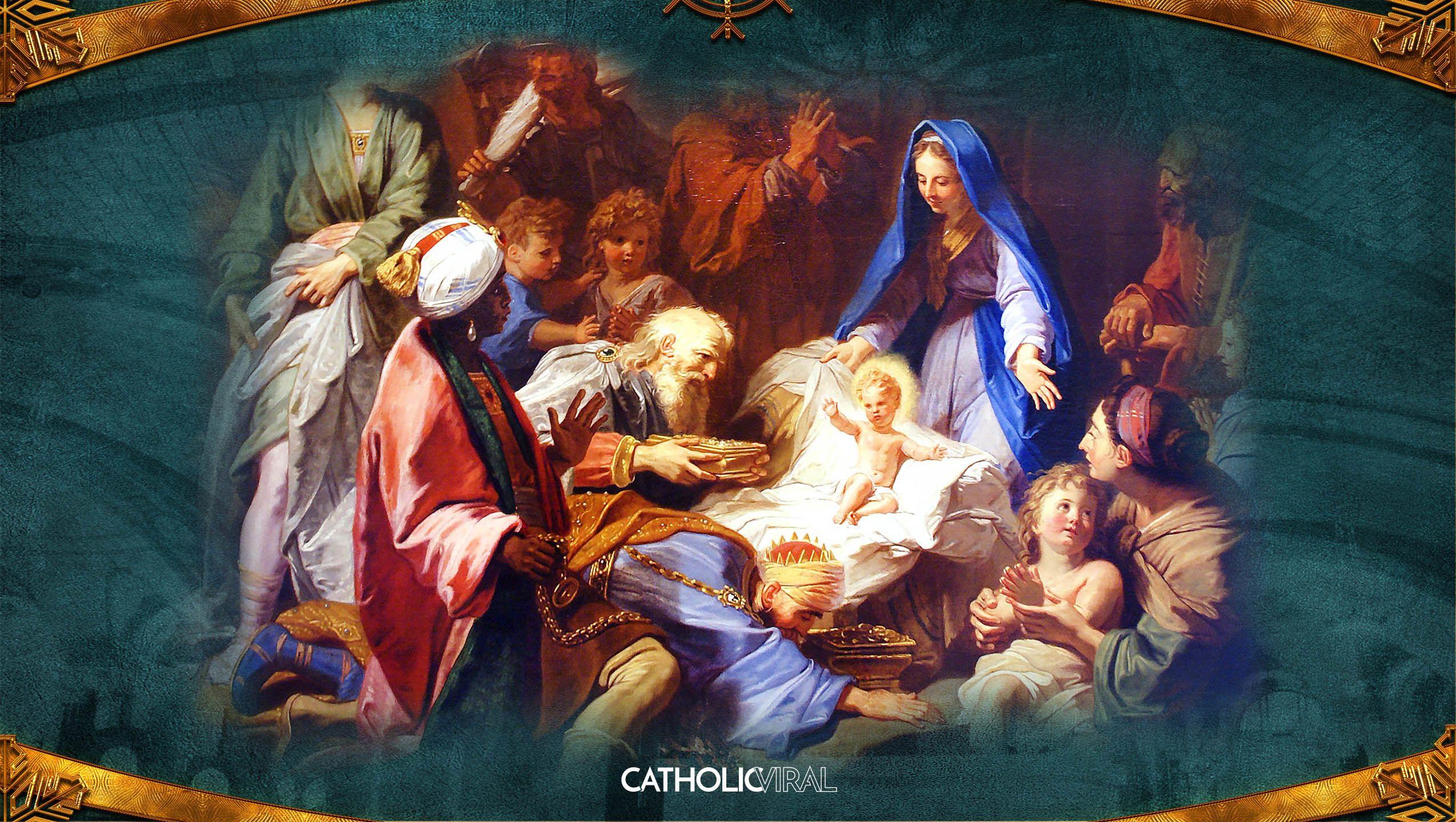 2550x1440 Nativity Scene Wallpaper background picture
