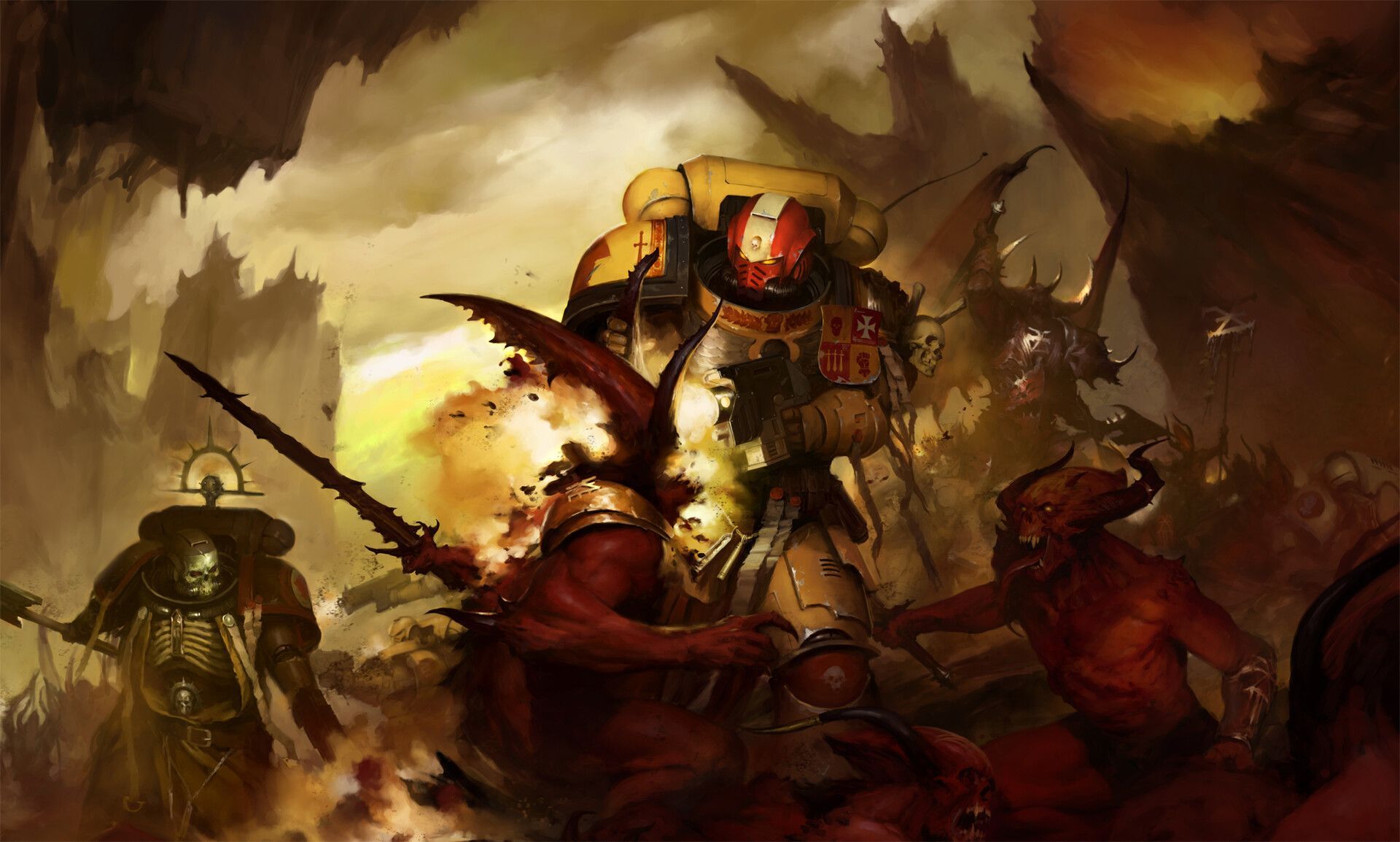 1920x1154 Imperial Fists vs Khorne Daemons