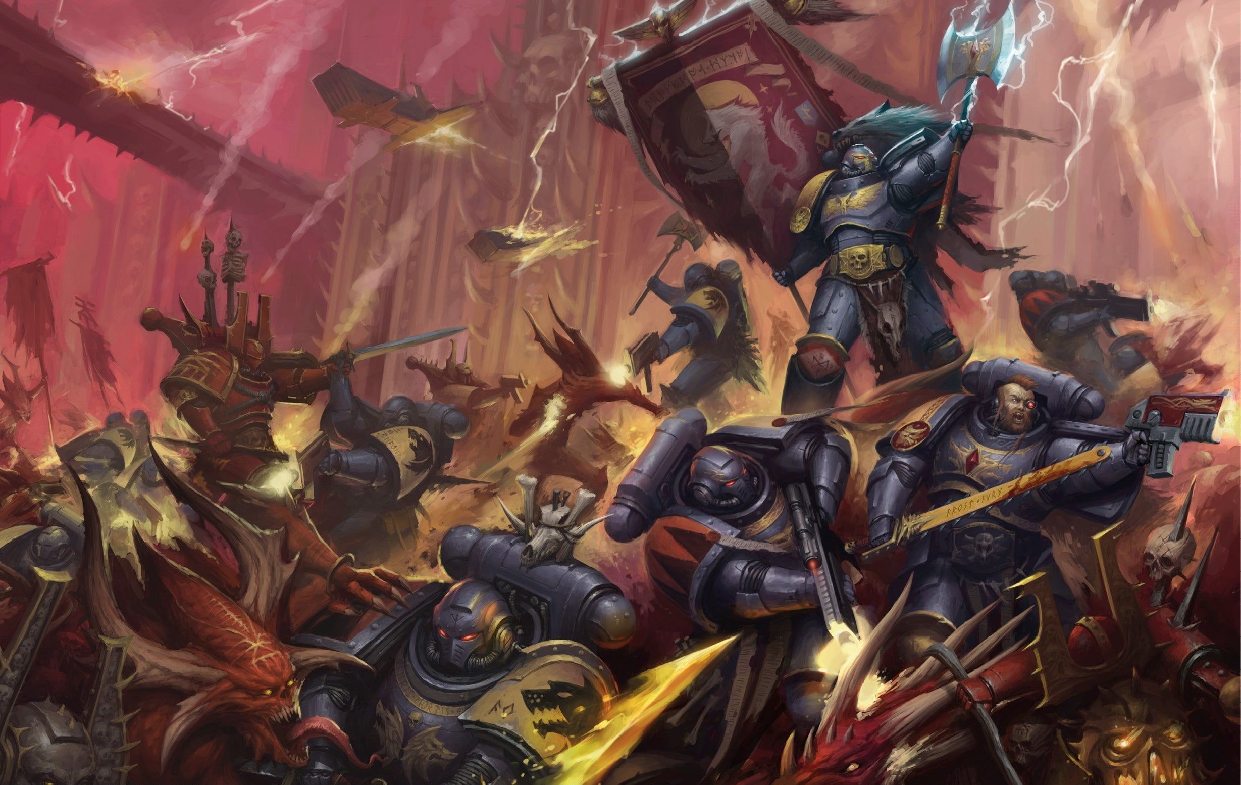 2458x1554 Space Wolves #chaos space marines #demons Warhammer 40 000 Khorne Berserker P #wallpaper #hdwallpaper #desktop. Space wolves, Warhammer, Warhammer 40k