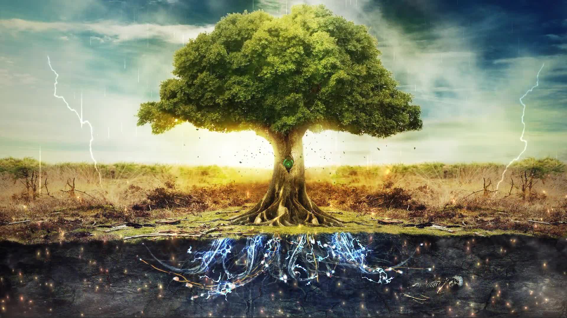 1920x1080 Fantasy Electric Tree Of Life Desktop Wallpaper