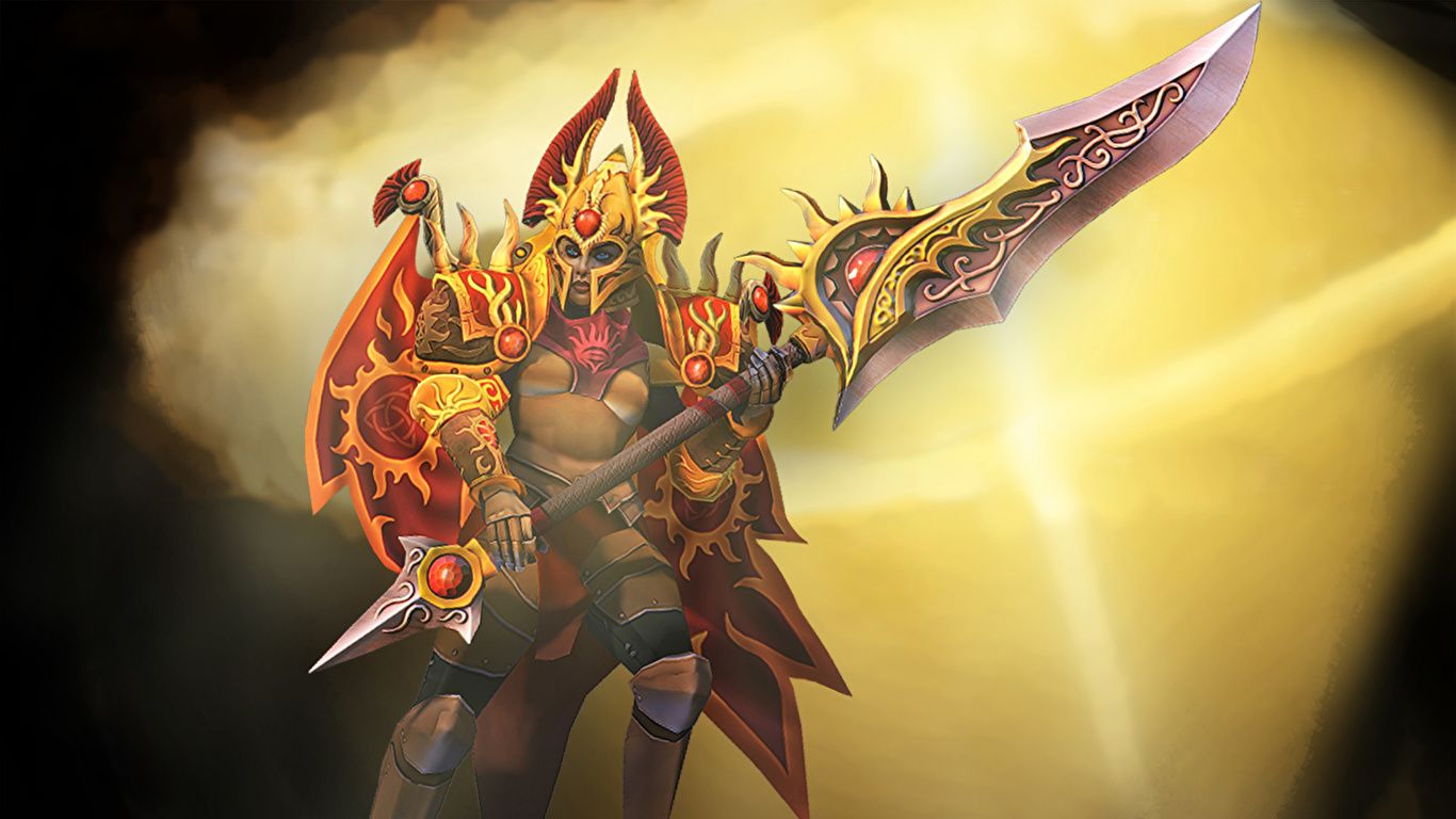 1366x768 Desktop Wallpaper DOTA 2 Legion Commander Armor Battle 1366x768