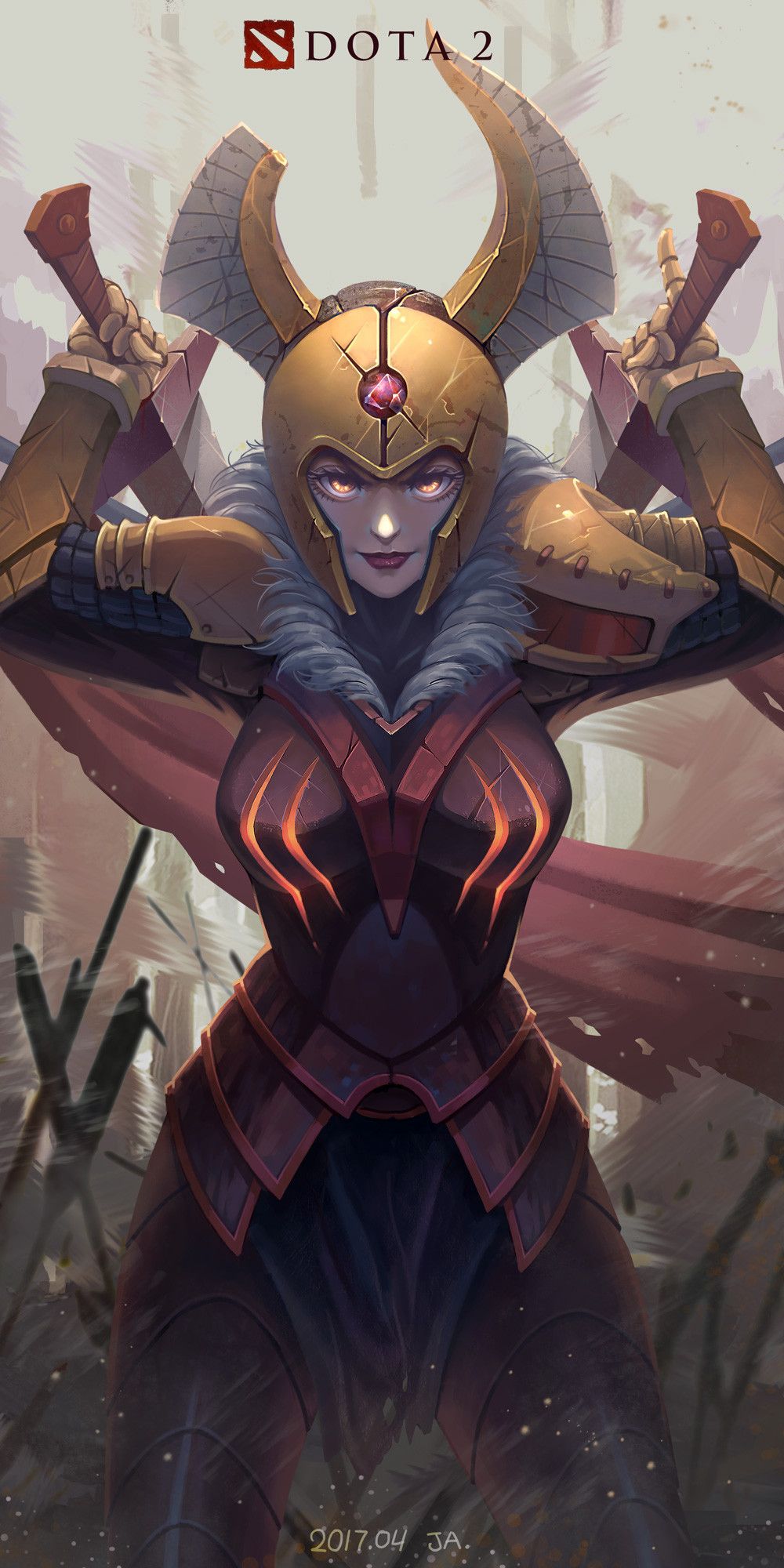 1000x2000 legion commander (dota and 1 more) drawn