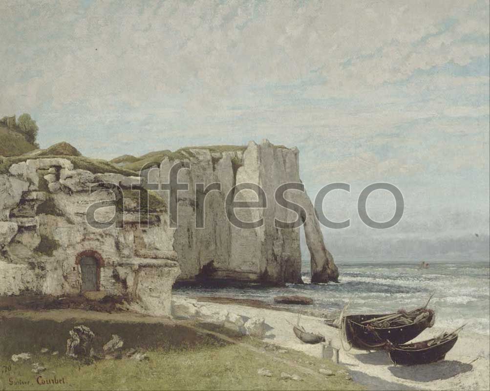 1003x800 Classic landscapes. Gustave Courbet The Etretat Cliffs after the Storm