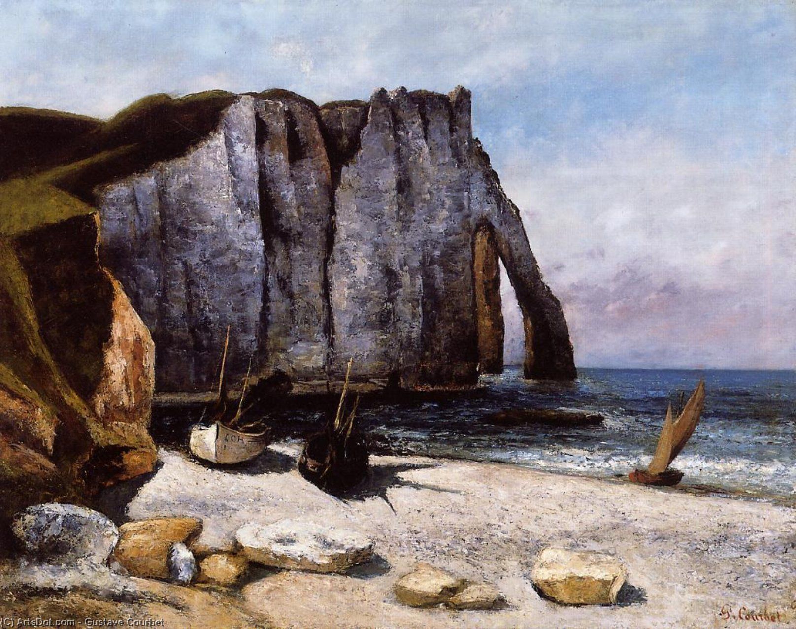 1616x1277 Paintings Reproductions. The Cliff at Etretat, the Porte d`Avale, 1869 by Gustave Courbet 1819