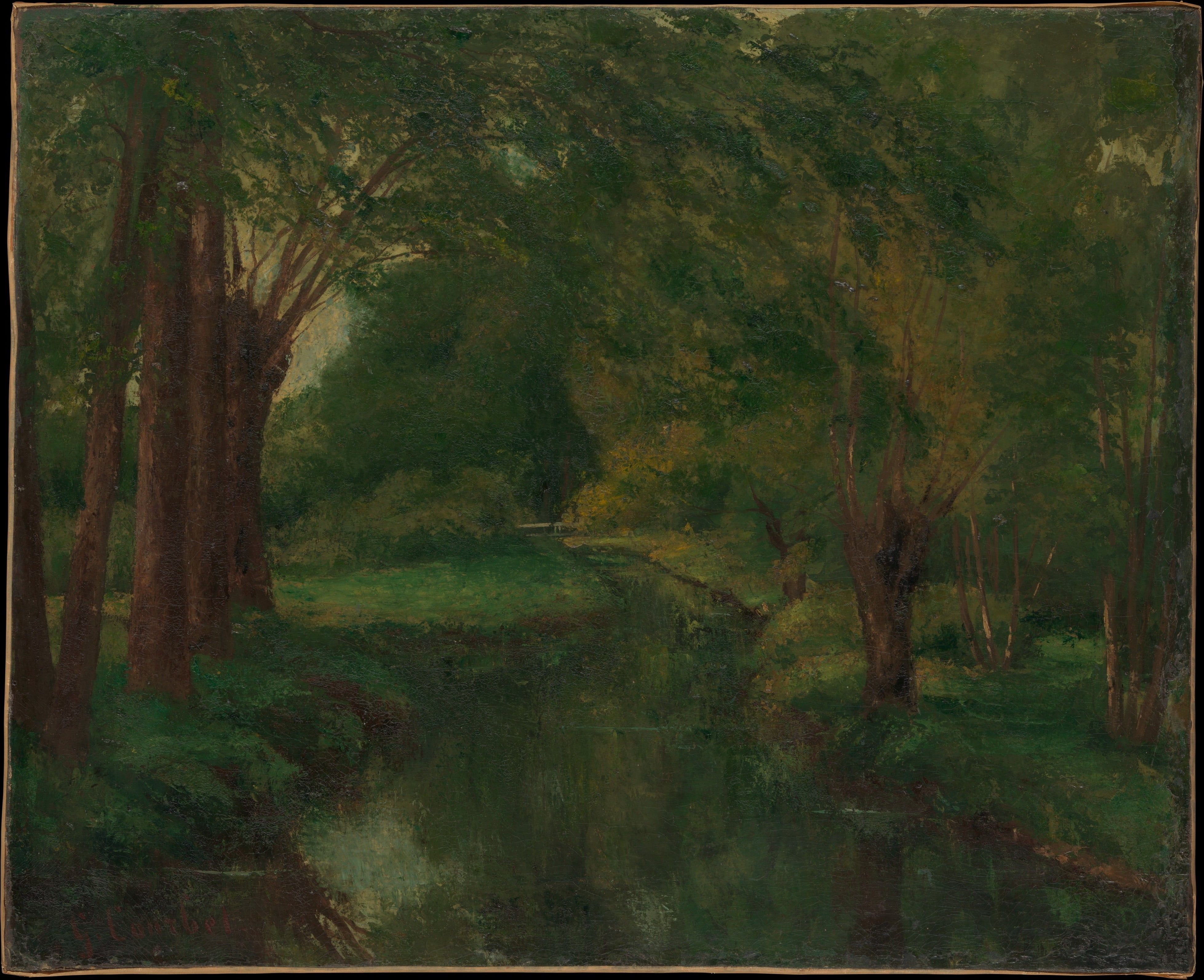 3915x3186 Wallpaper / land, landscape, beauty in nature, woodland, Gustave Courbet, classic art, no people, green color, day, nature, lush foliage, tranquil scene, tranquility free download