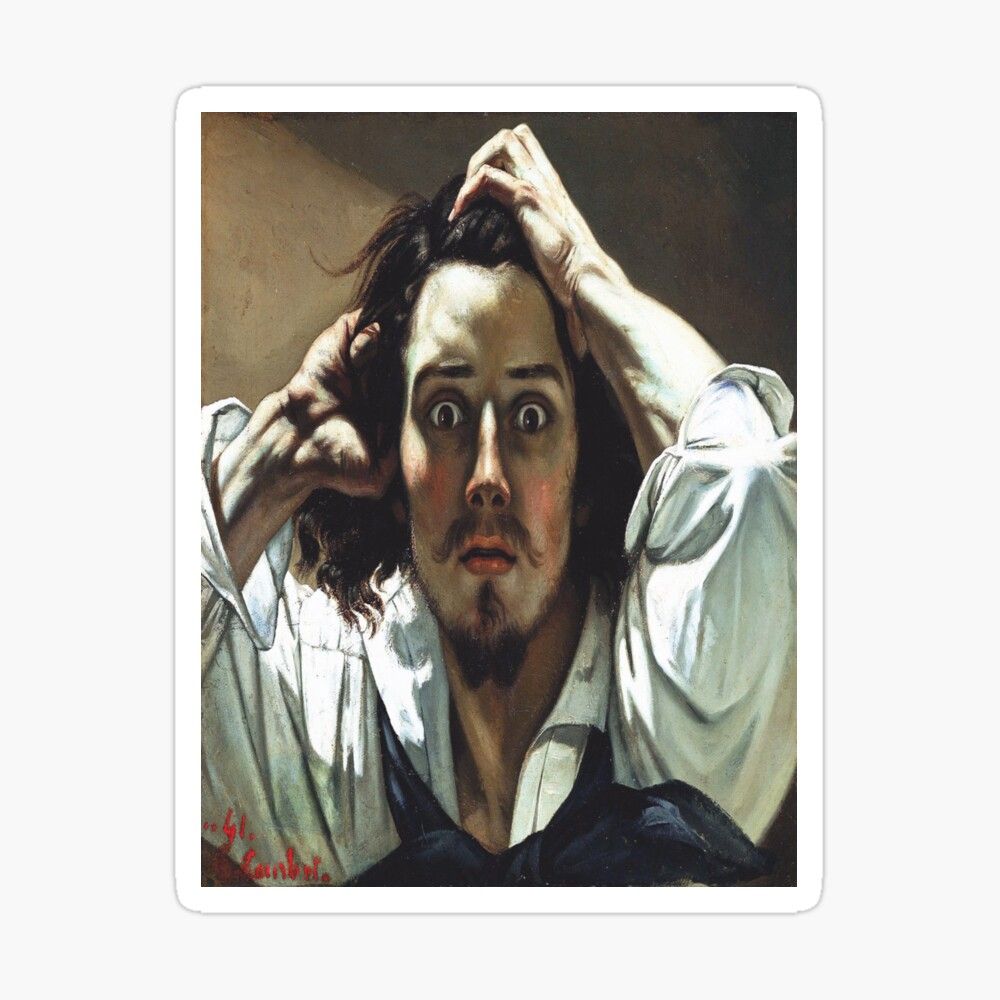 1000x1000 The Desperate Man (Le Désespéré)-Gustave Courbet Poster