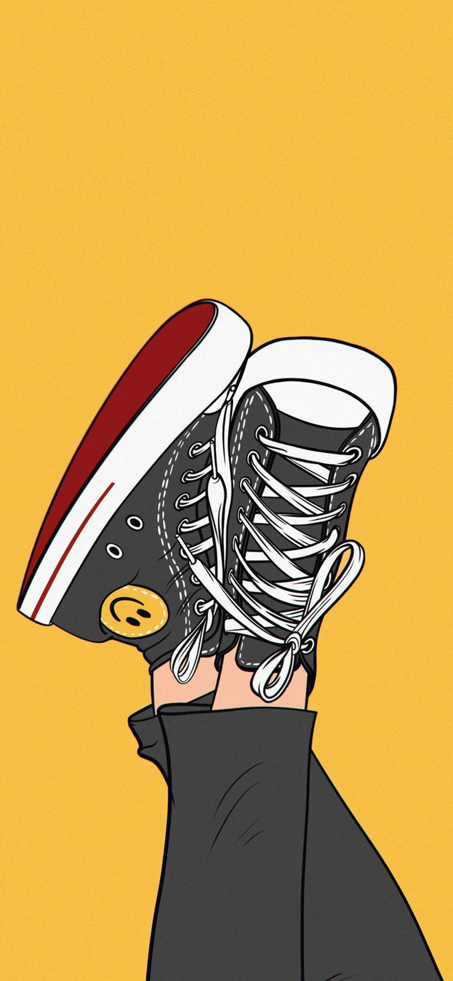 887x1920 Aesthetic Boy Sneakers Wallpaper