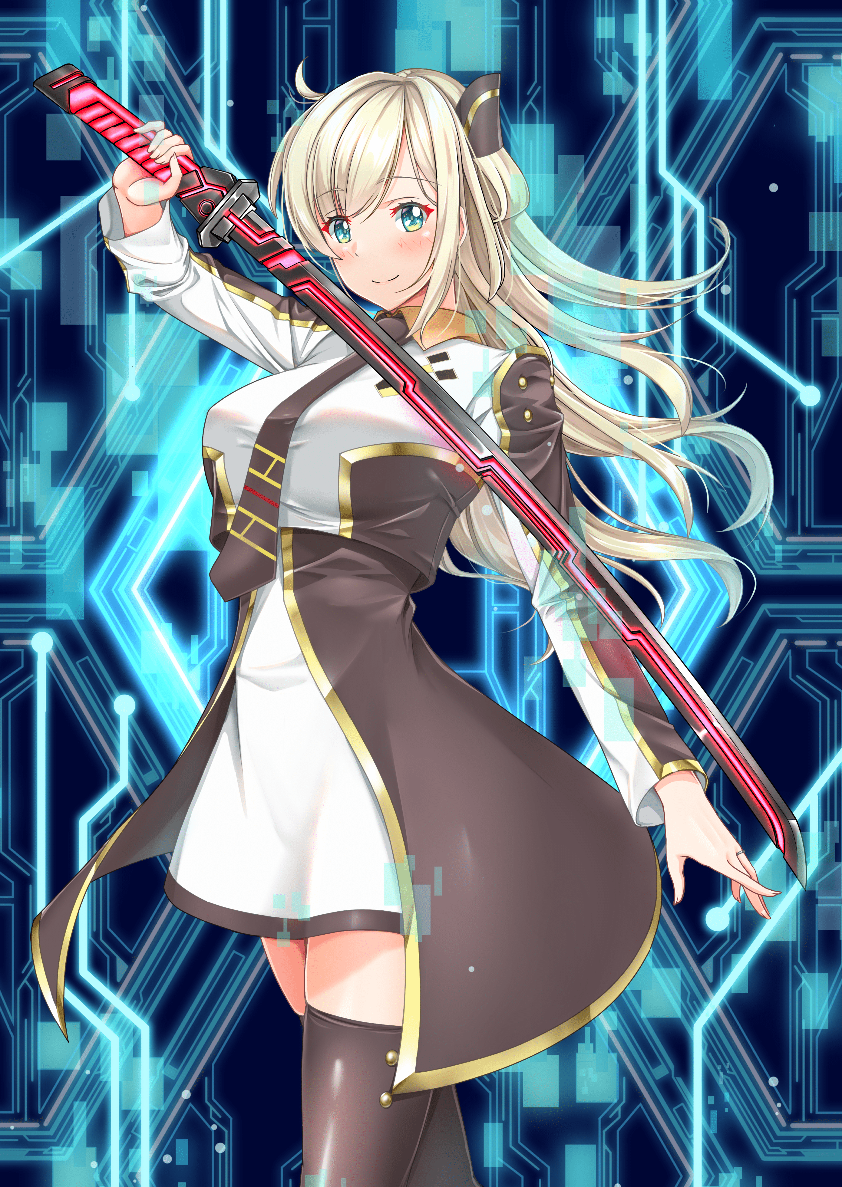 2781x3922 Anime Anime Girls Trading Card Games Yu Gi Oh Sky Striker Ace Raye Long Hair Blonde Sword Artwork Di Wallpaper:2781x3922