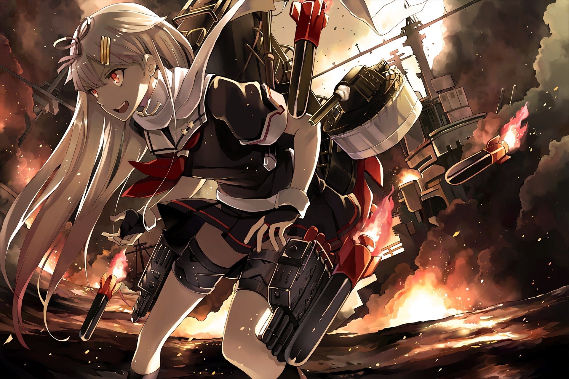 1920x1280 anime, Kantai Collection, machine, comics, Yuudachi KanColle, screenshot, mecha, computer Gallery HD Wallpaper