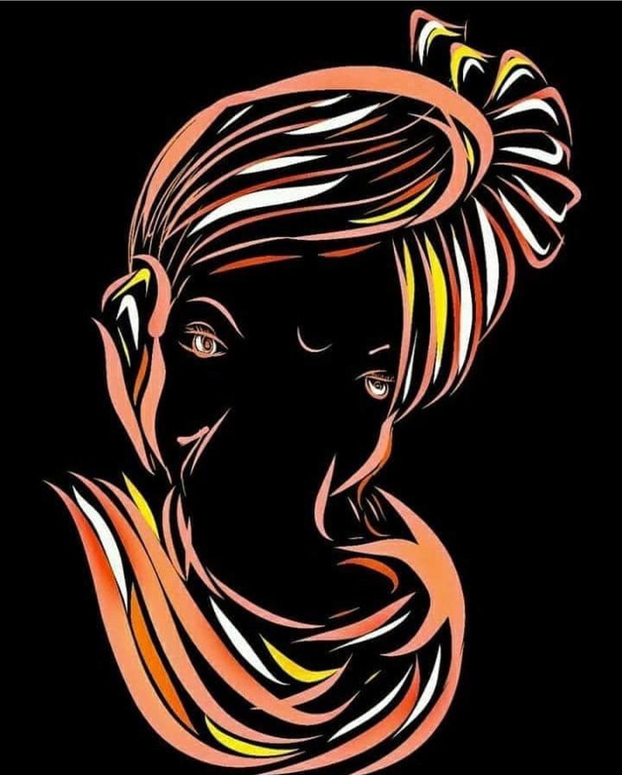1242x1548 Modern Art Ganesha Wallpaper