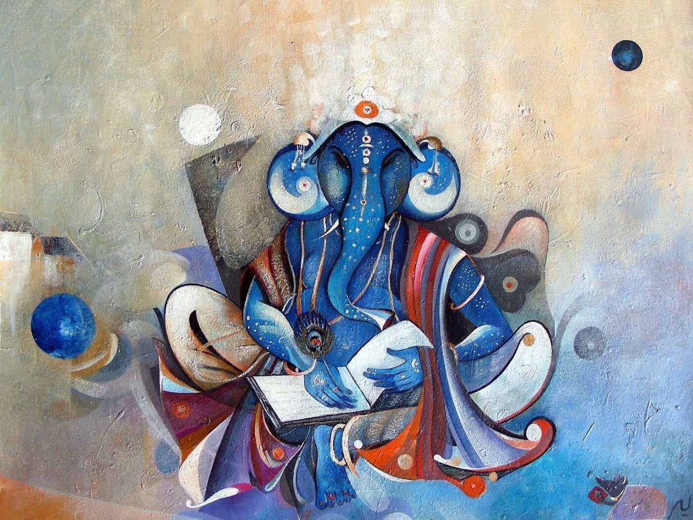 1400x1050 Modern Art Ganesha Wallpaper