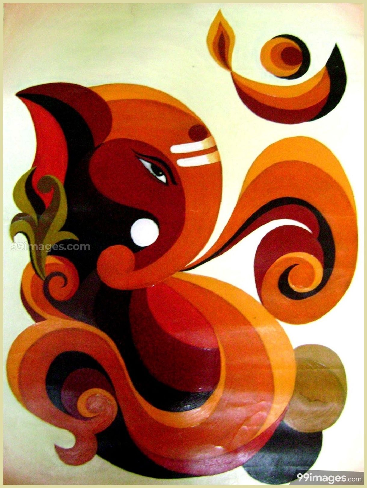 1220x1620 Modern Art Ganesha Wallpaper