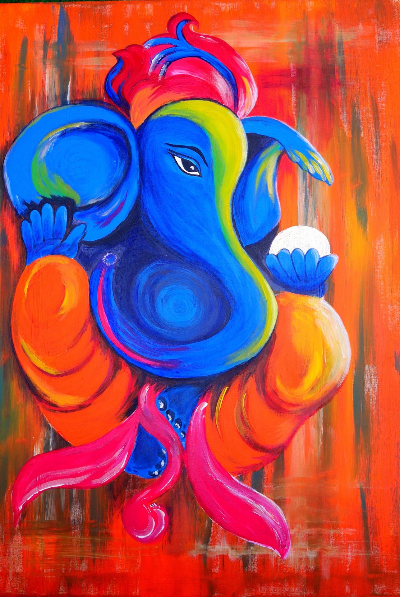 1287x1920 Download Colorful Ganesh Full HD Art Wallpaper