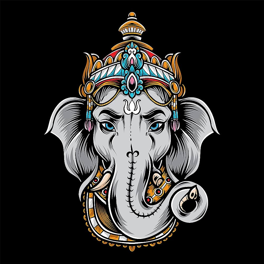 1000x1000 Wallpaper Mart Hindu Lord Ganesha Goddess Religious Poster For Home office Wall Décor (Size 24x16 Inch) Design1 : Amazon.in