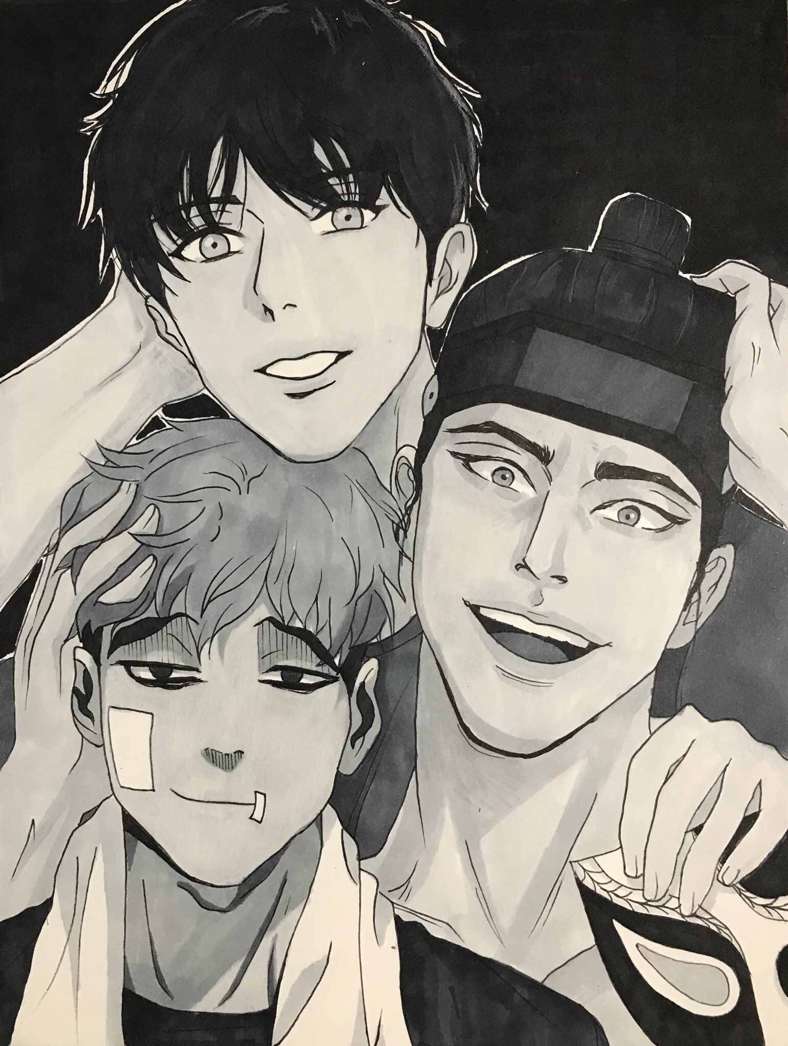 1544x2048 Weppla de mis dibujos mezclando las historias Killing Stalking Pintor nocturno Bj Alex
