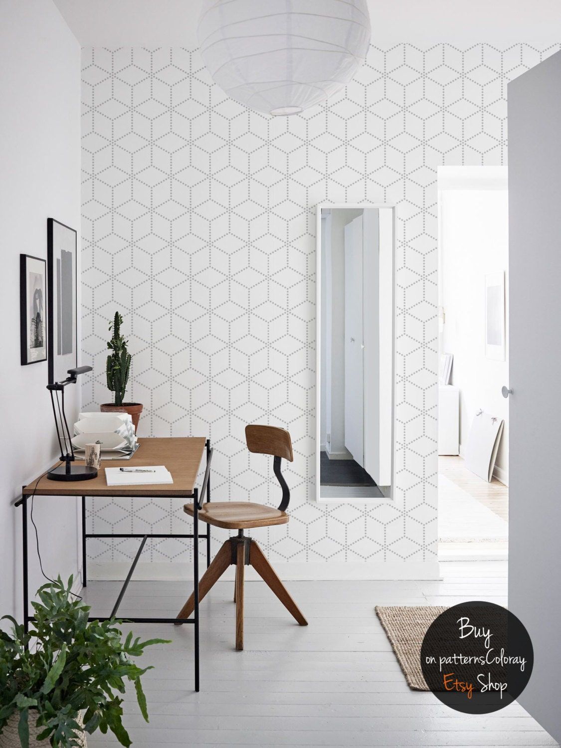 1125x1500 Grey Geometric Cubes Wallpaper Dots Subtle and Elegant Wall