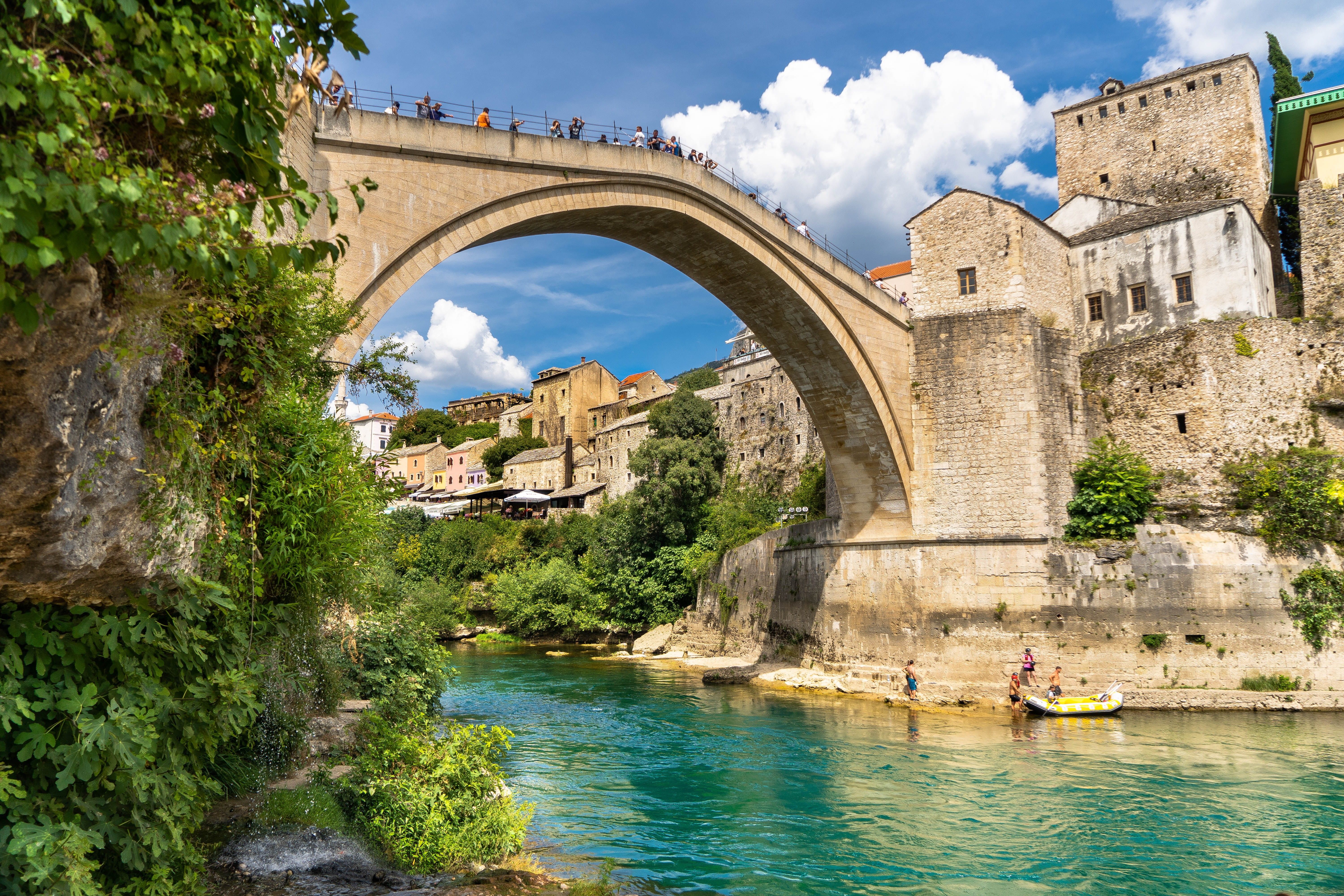 6000x4000 Wallpaper / starimost, arch bridge, blue water, sarajevo, mostar, nature, building exterior, europe, bosnia and herzegovina, water, stari most, balkans, transportation free download