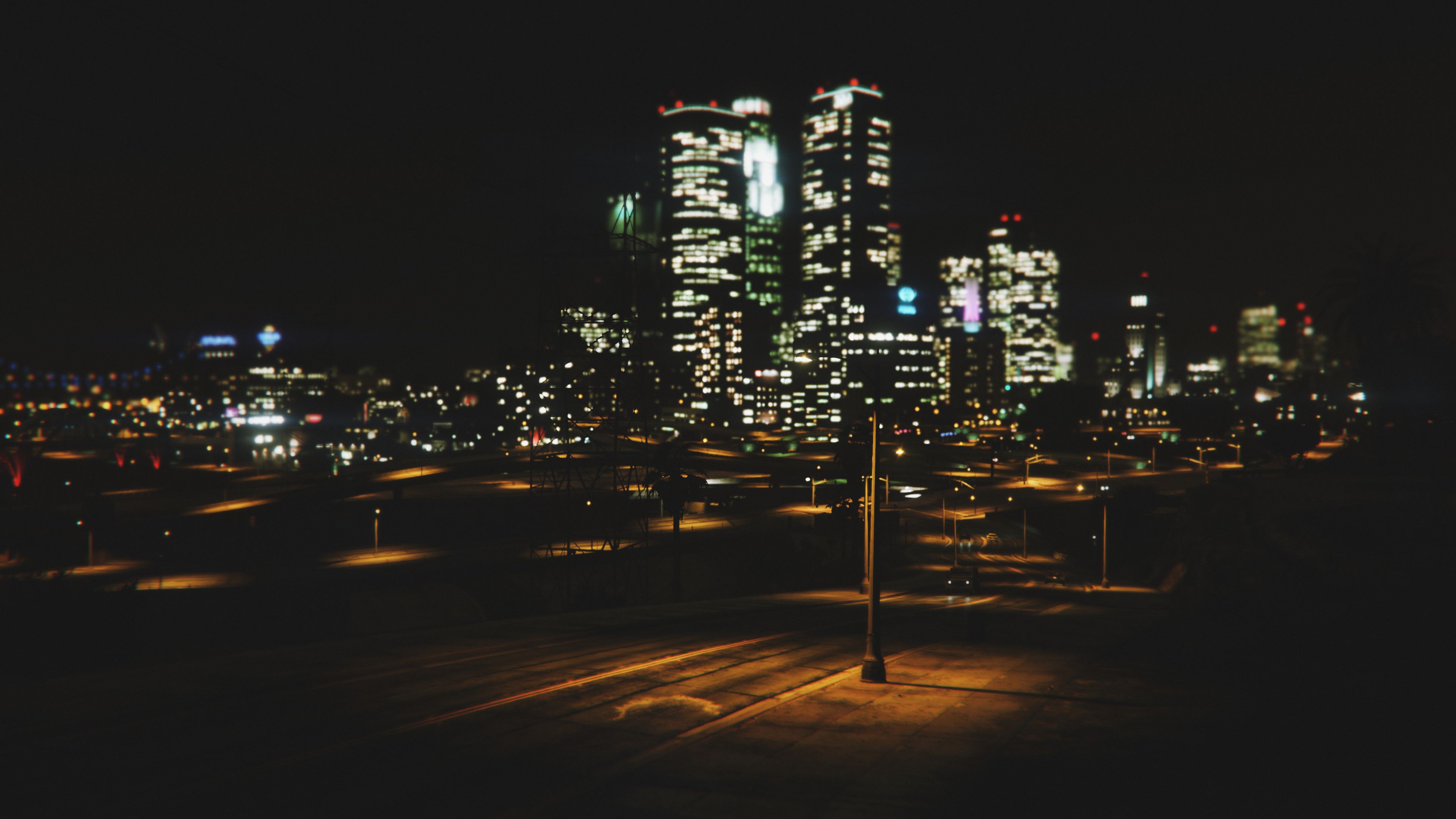 3840x2160 Download wallpaper 3840x2160 night, cityscape, buildings, video game, gta v 4k wallpaper, uhd wallpaper, 16:9 widescreen 3840x2160 HD background, 18330
