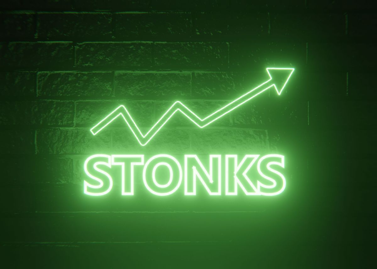 1200x857 stonks neon' Poster