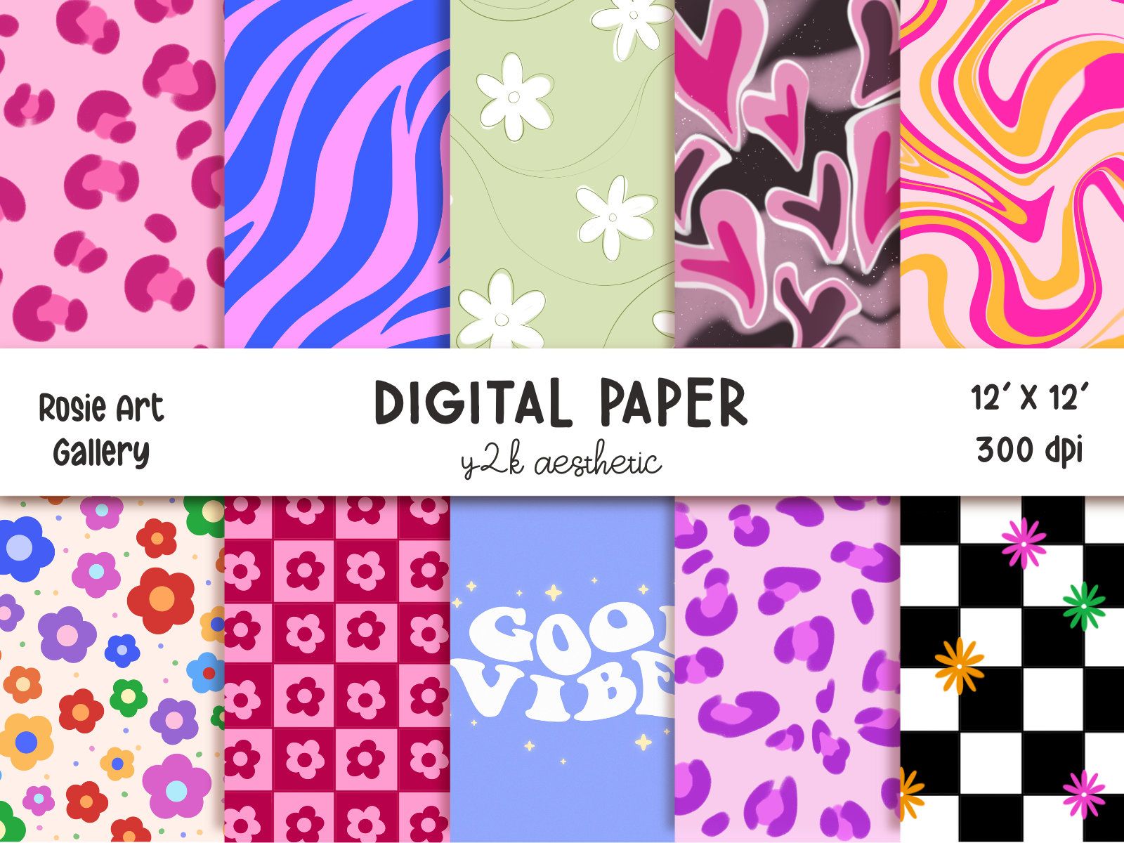 1600x1200 Y2K AESTHETIC Digital Paper Scrapbook Papers Wallpaper