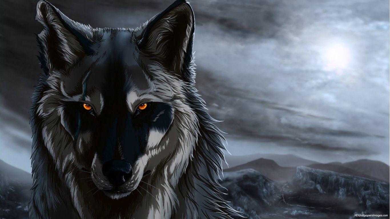 Download Majestic Anime Wolf - A Lone Guardian | Wallpapers.com