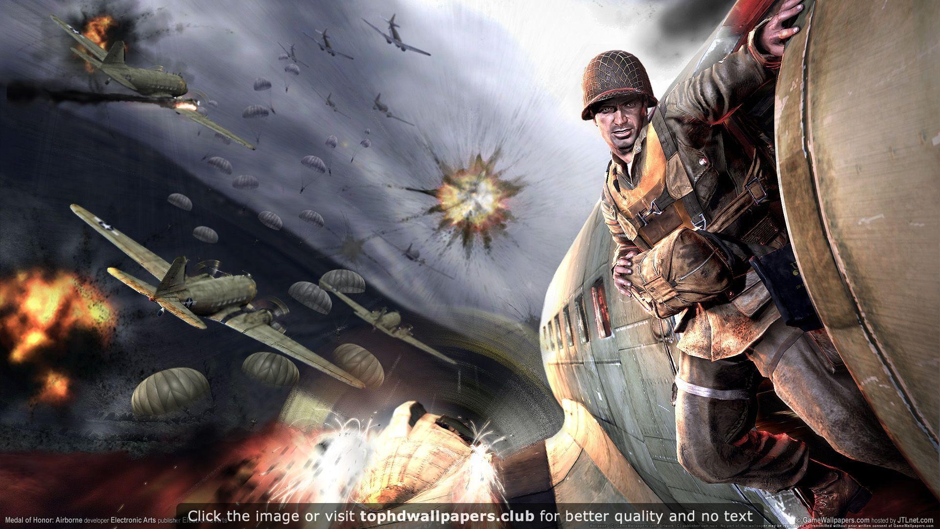 1920x1080 Medal of Honor Airborne HD wallpaper for your PC, Mac or Mobile device. Medalha de honra, Guerras mundiais, Paraquedas
