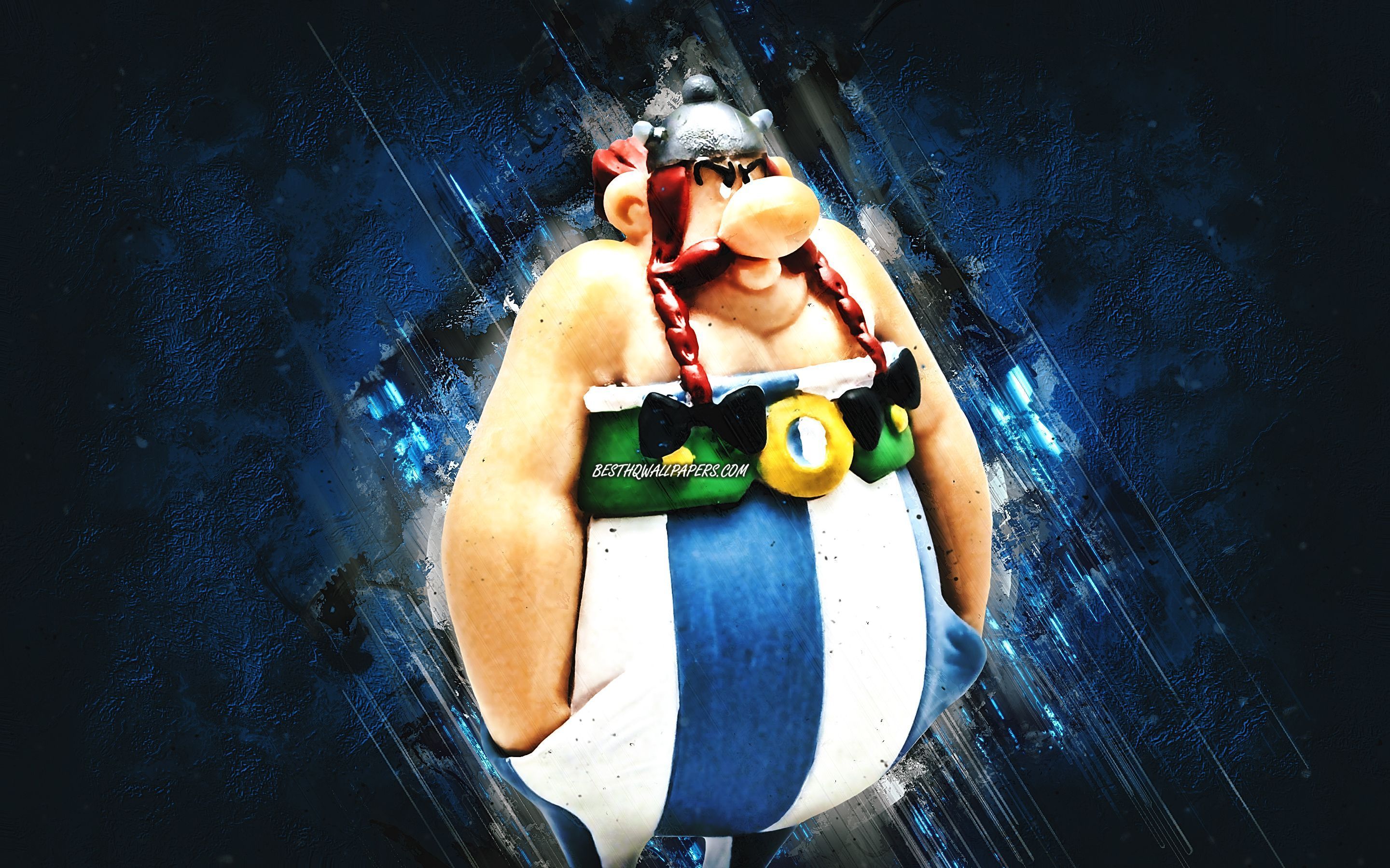 2880x1800 Download wallpaper Asterix, character, blue stone background, Asterix the Gaul, comic characters for desktop with resolution 2880x1800. High Quality HD picture wallpaper