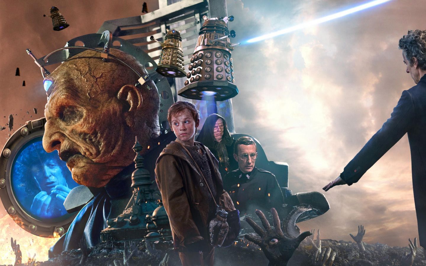 1440x900 Download wallpaper fiction, boy, hands, Doctor Who, Doctor Who, Far, Far, Peter Capaldi, Peter Capaldi, The Twelfth Doctor, Twelfth Doctor, Davros, Davros, section films in resolution 1440x900