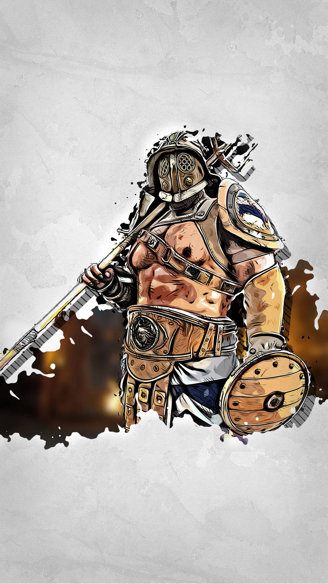 1080x1920 Download For Honor Phone Gladiator Outline Art Wallpaper