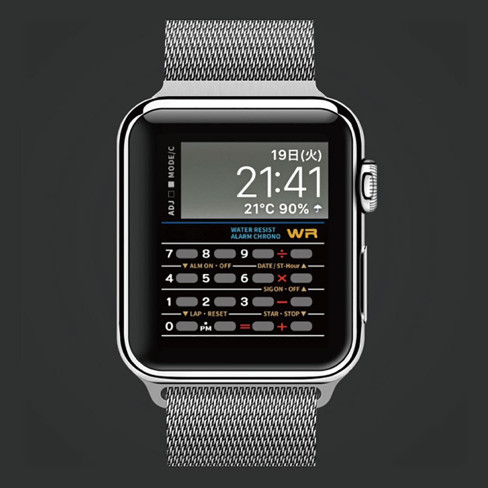 1000x1000 apple watch face like a casio data bank style