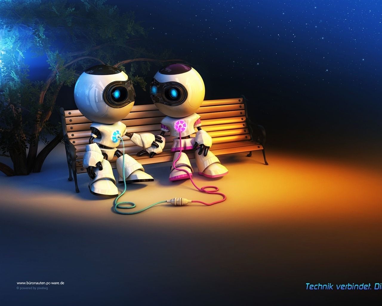 1280x1024 Robot Love 3D Creative Design Desktop Wallpaper