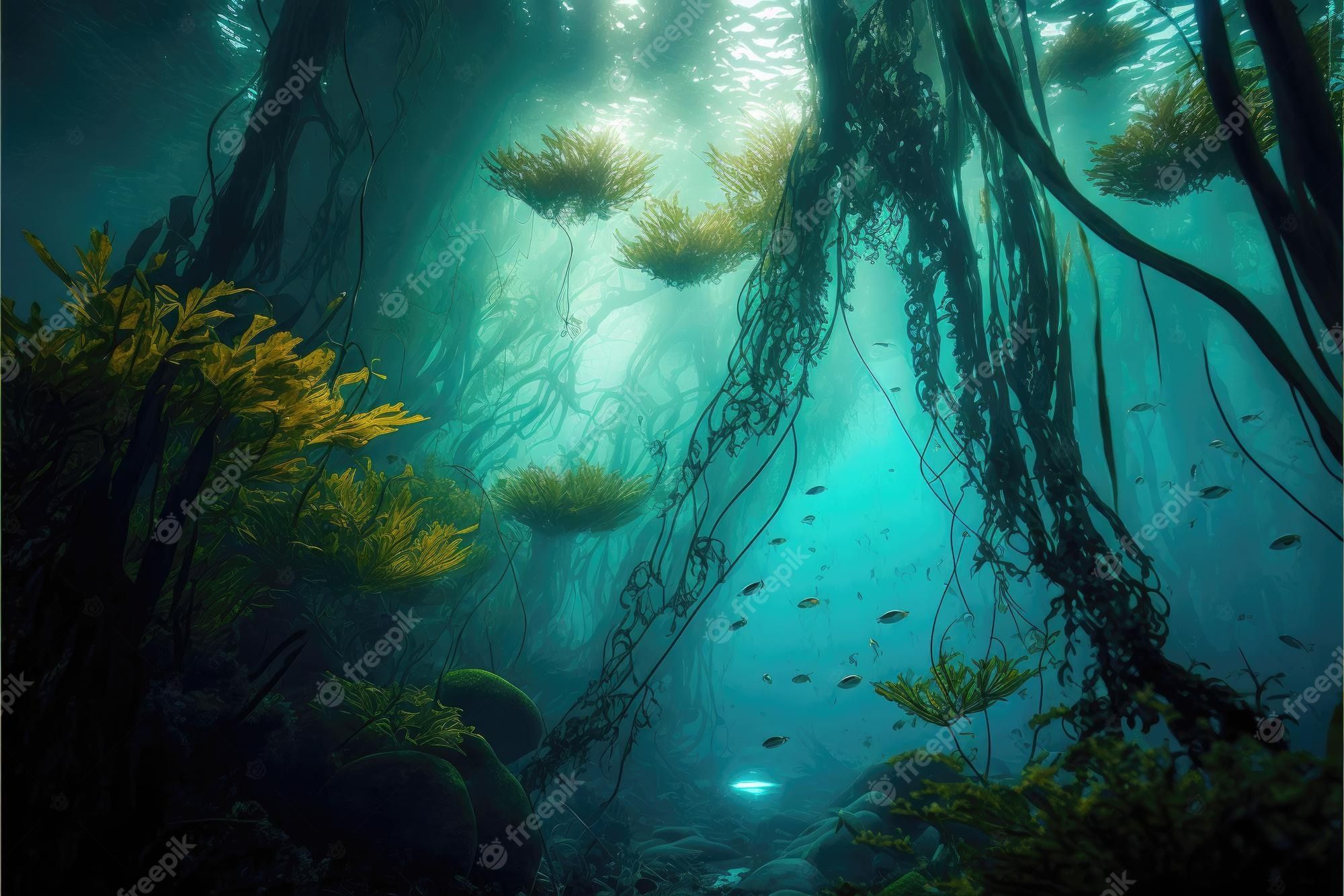 2000x1333 Premium Photo. Discovering the underwater jungle a dive into a kelp forest