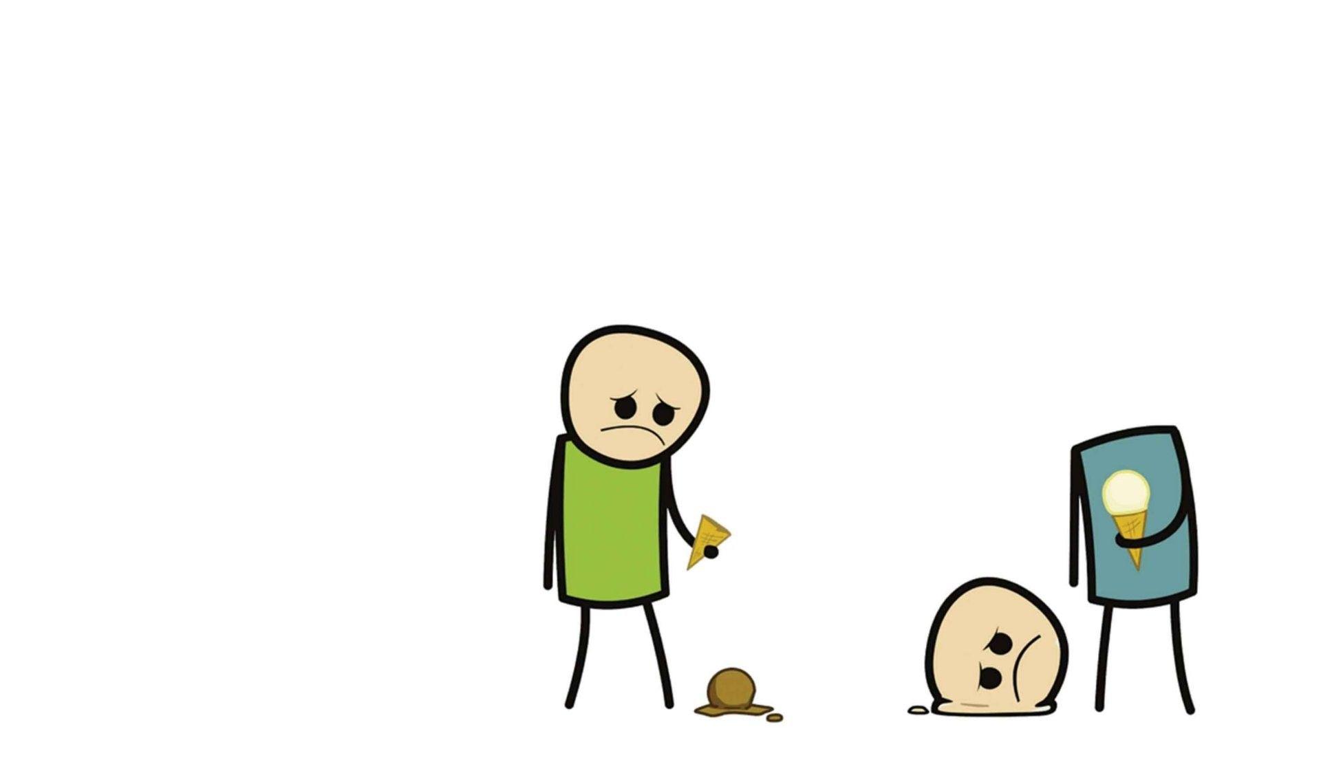 1920x1124 Cyanide and Happiness, sad, ice cream wallpaper