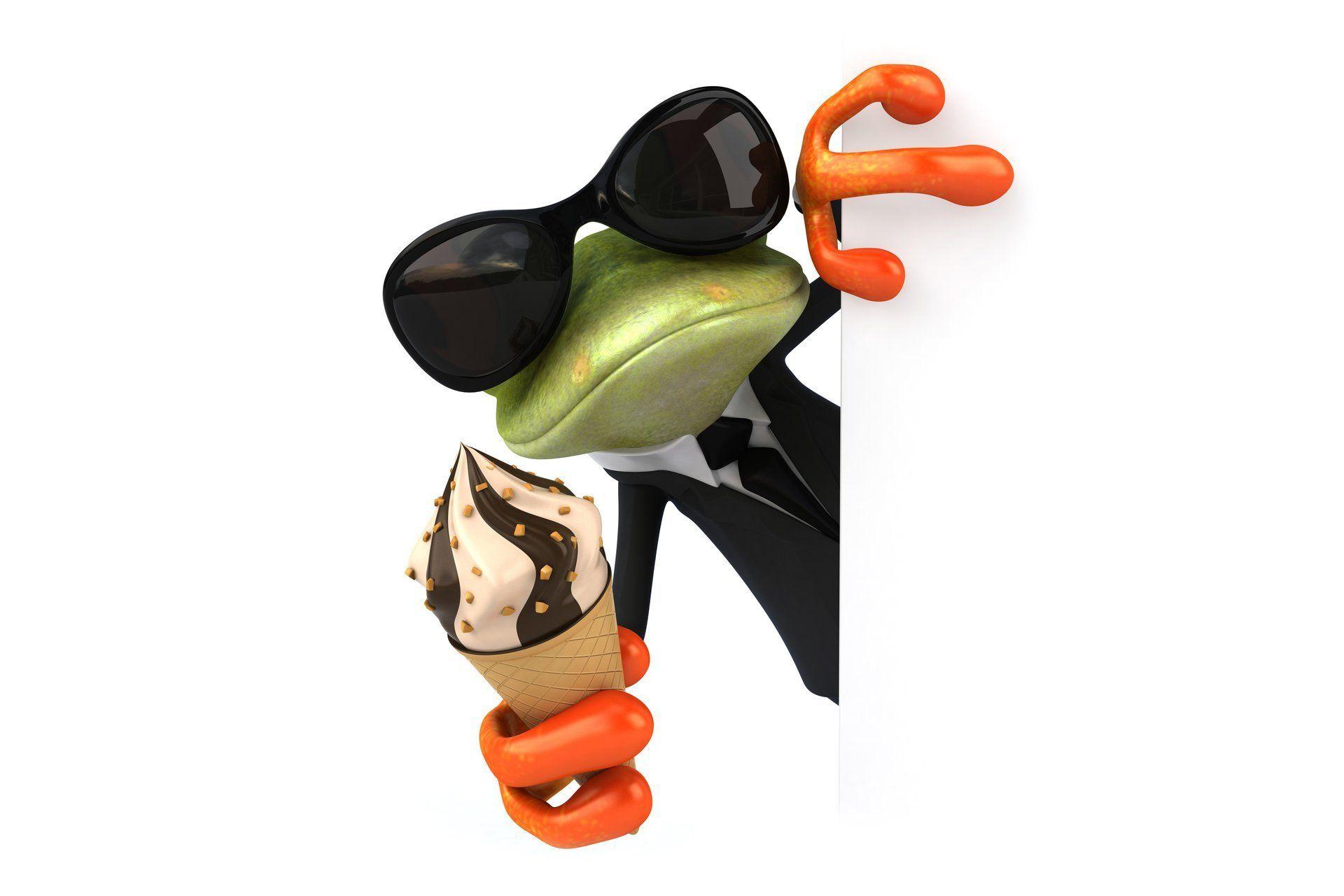 1920x1280 3D funny character ice cream frog HD wallpaper