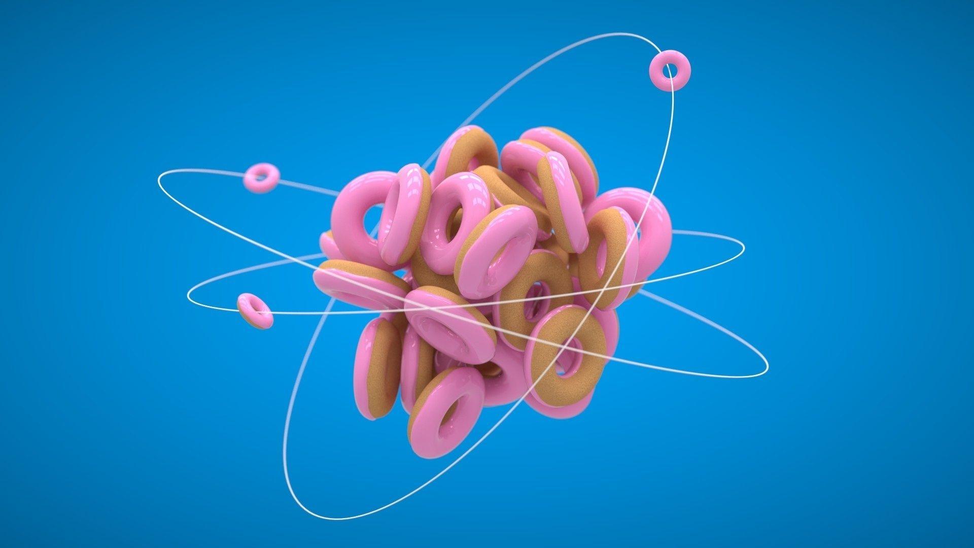 1920x1080 3D Doughnut Atom HD Wallpaperx1080