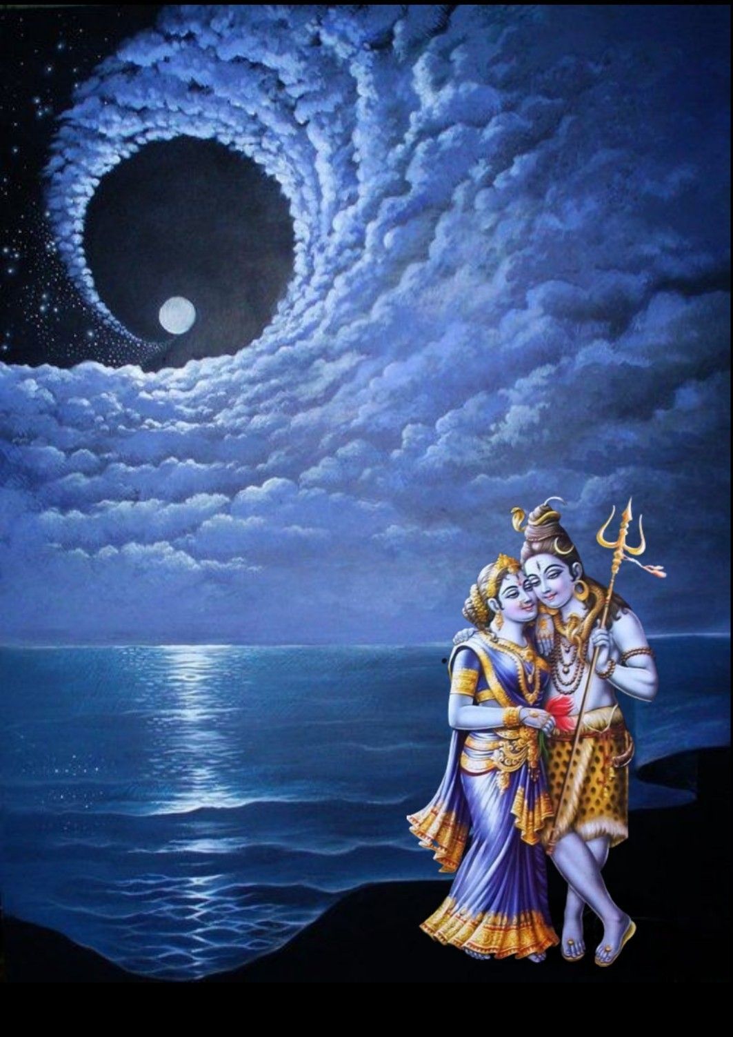 1063x1503 Lord Shiva and Parvati wallpaper in creative art painting. Picture of shiva, Lord shiva painting, Shiva art