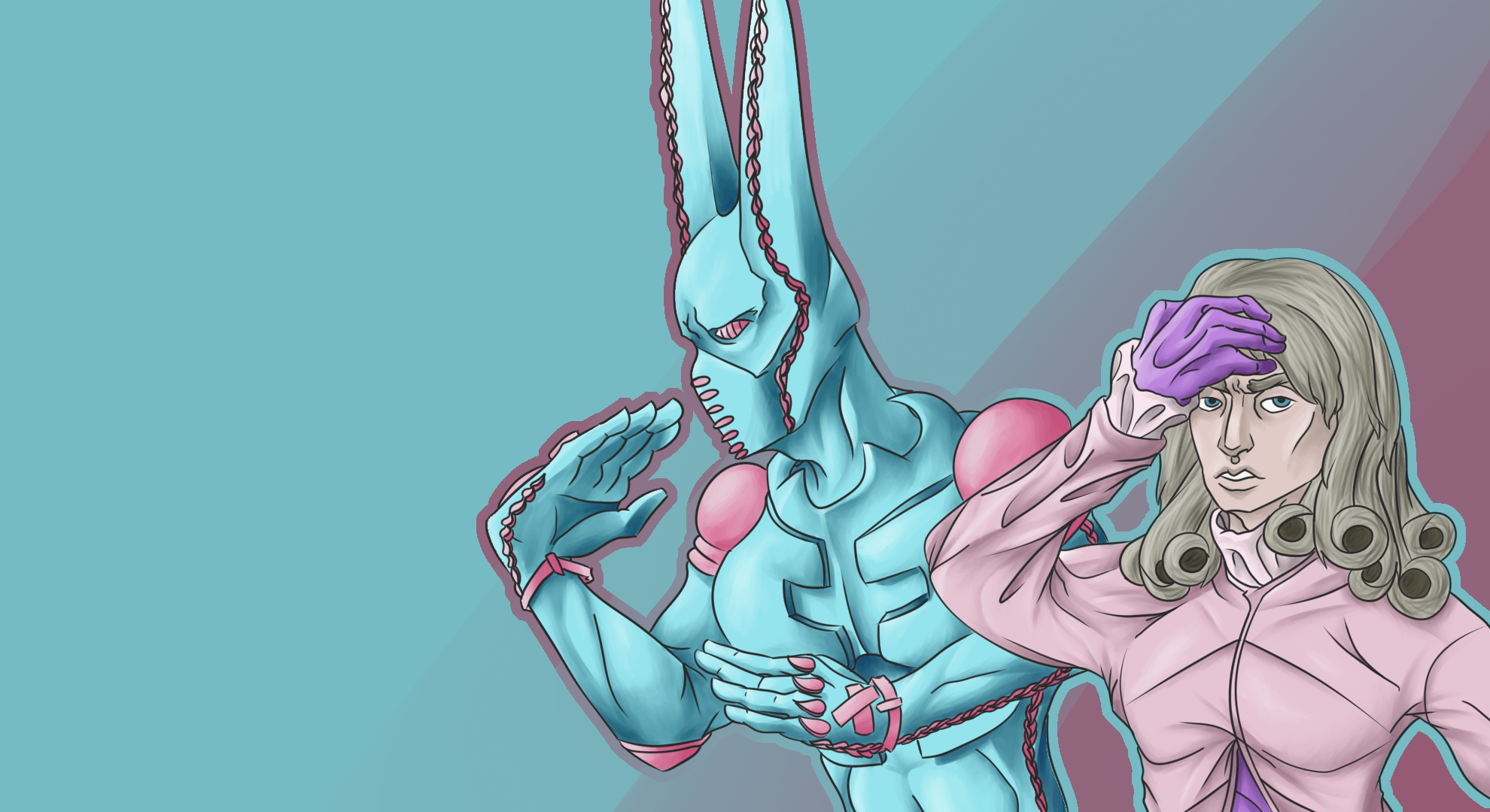 1980x1080 Fanart Funny Valentine and D4C wallpaper