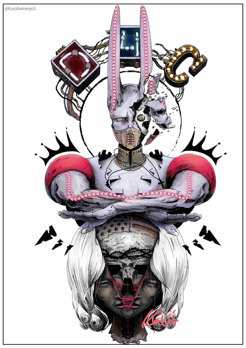 850x1202 funny valentine and dirty deeds done dirt cheap (jojo no kimyou na bouken and 1 more) drawn