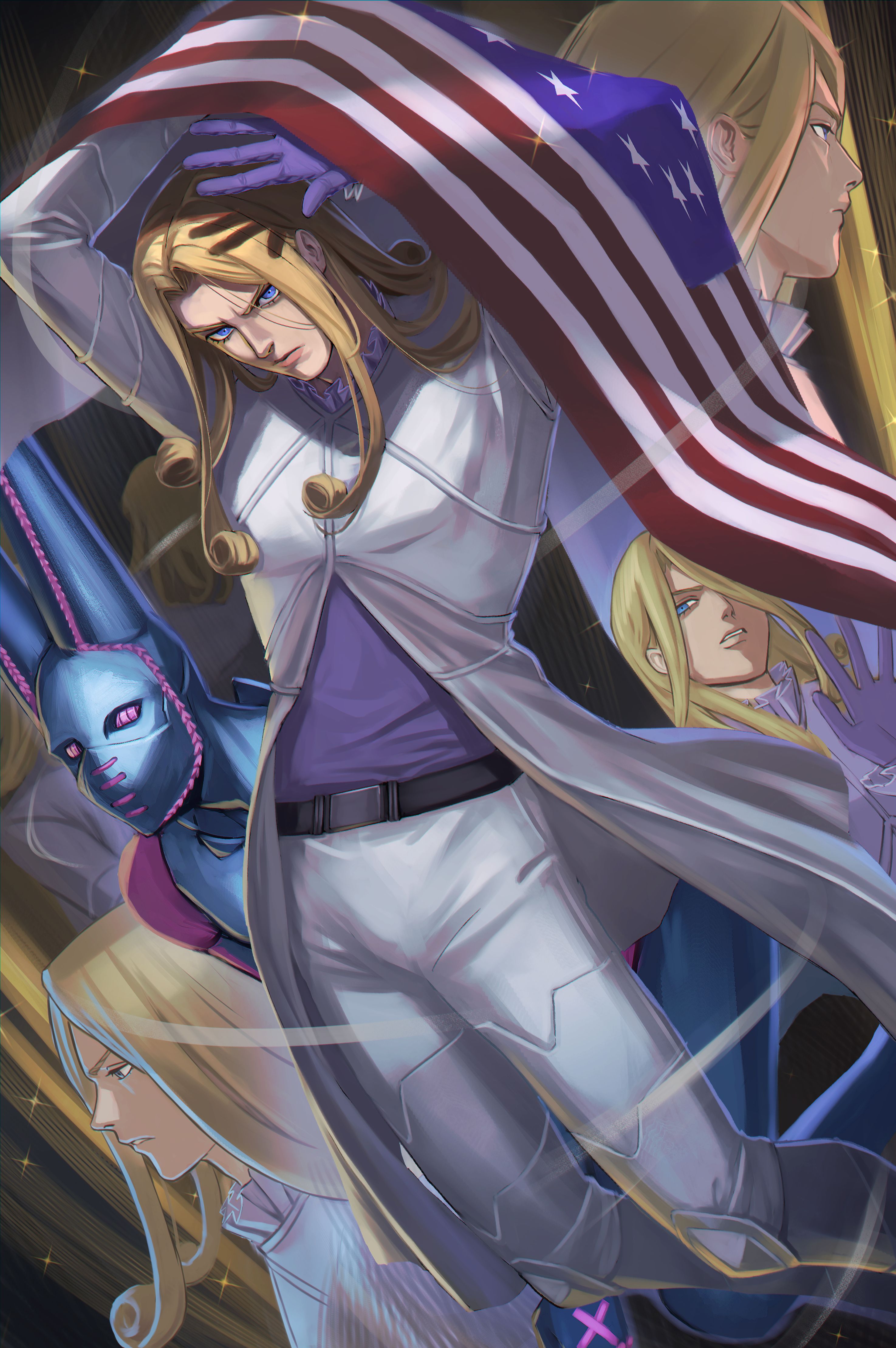 2950x4435 funny valentine and dirty deeds done dirt cheap (jojo no kimyou na bouken and 1 more) drawn