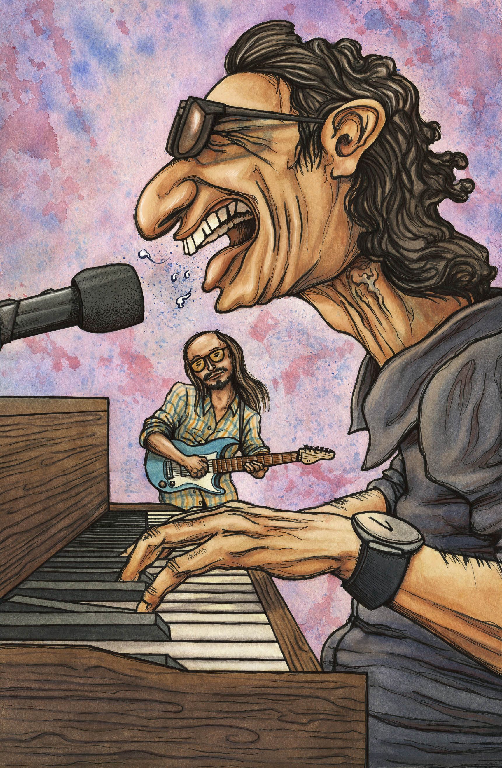1721x2632 Steely Dan 1966: Watercolor, ink. Musical art, Jazz artists, Caricature