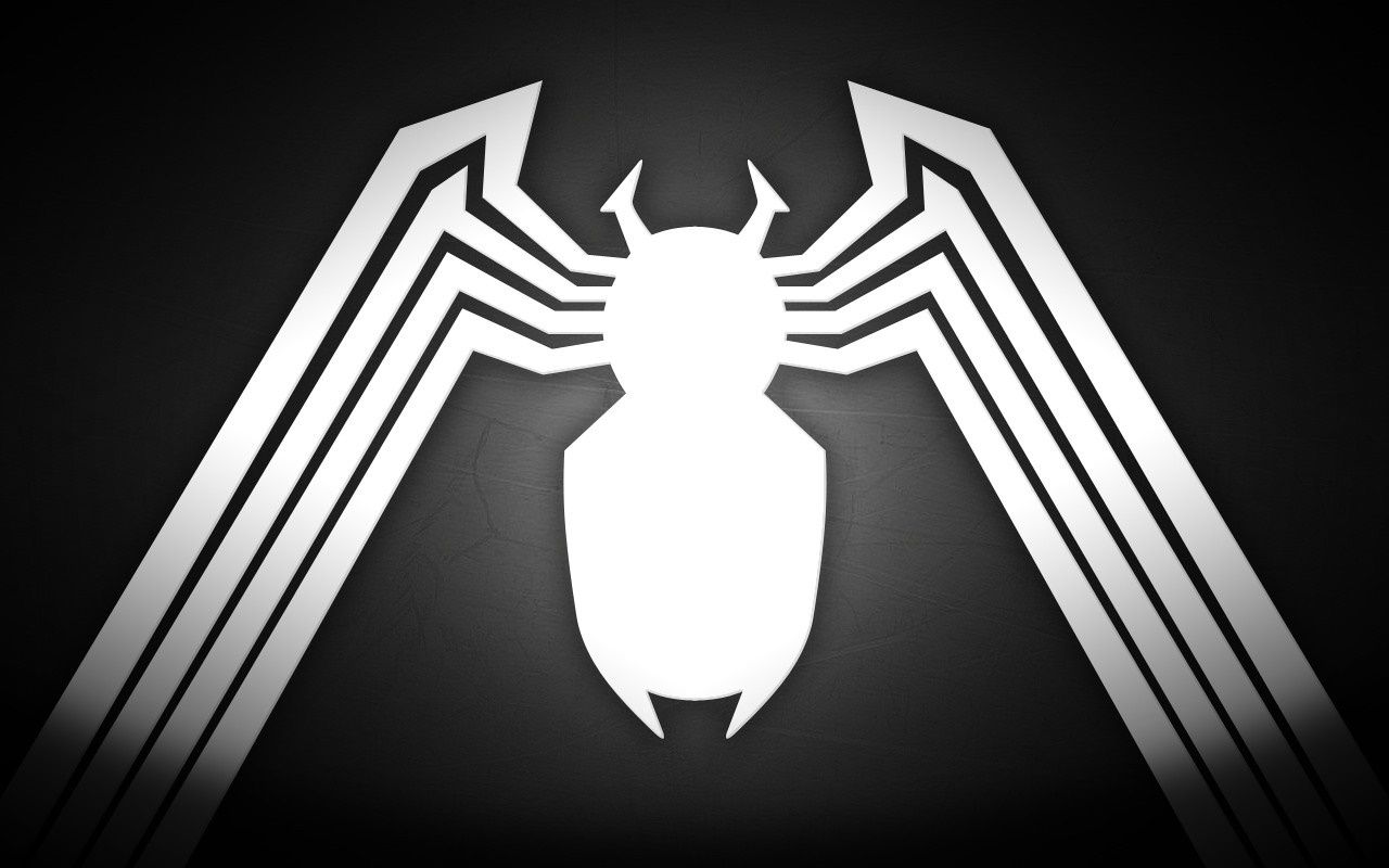 1280x800 illustration, monochrome, logo, symmetry, Spider Man, Venom, symbols, wing, symbol, computer wallpaper, black and white, monochrome photography, font Gallery HD Wallpaper