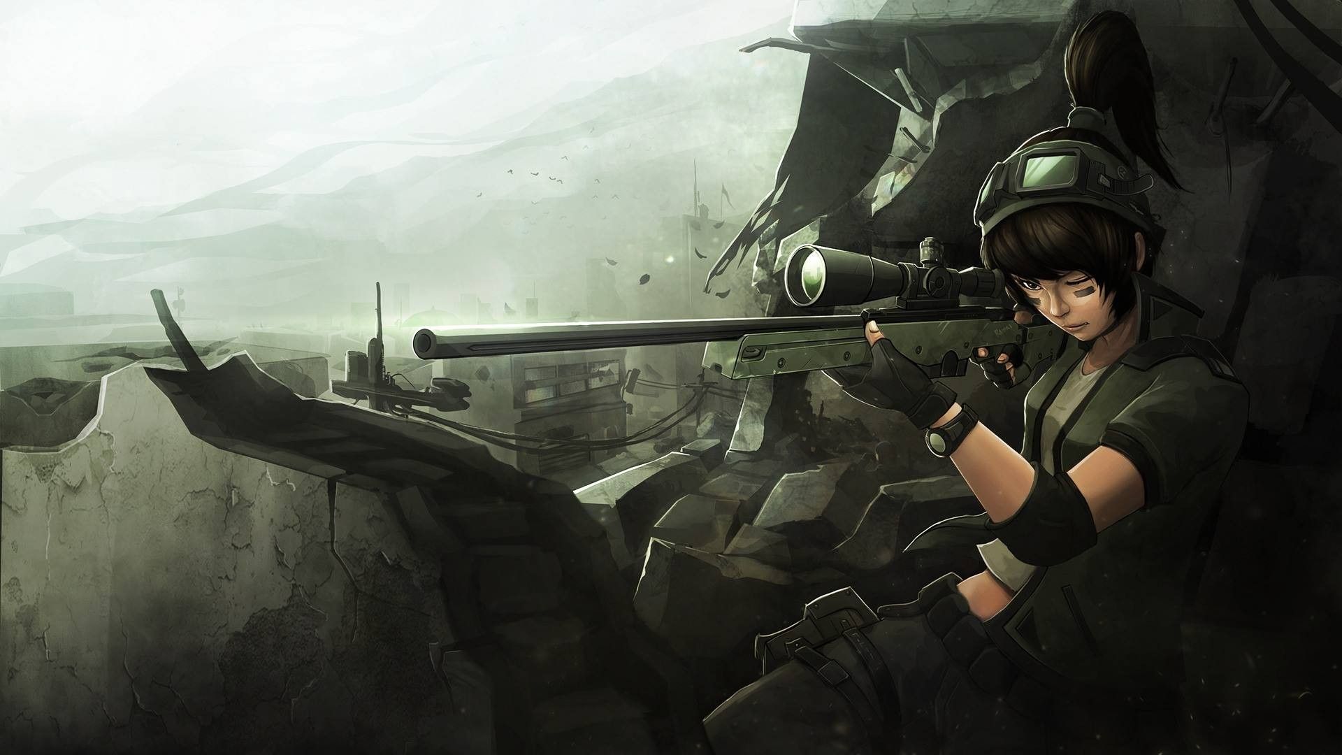 1920x1080 Desktop Wallpaper Girl In War Field Anime, HD Image, Picture, Background, Ochix