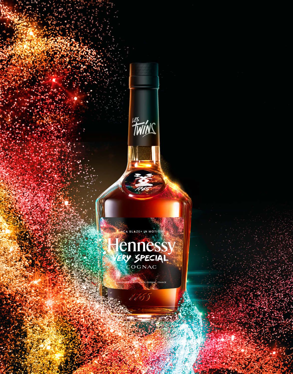 1175x1500 Download A Bottle Of Hennessy Bourbon With Colorful Swirls Wallpaper