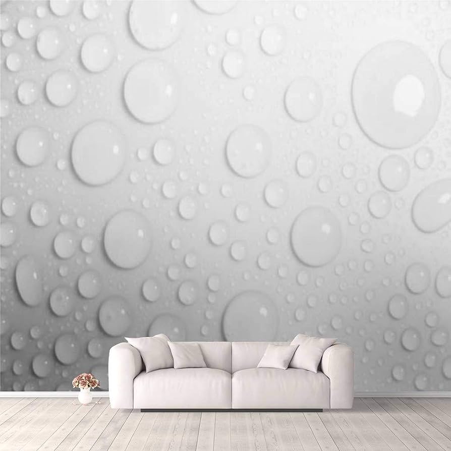 894x894 3D Wallpaper Clean Clear Water Drop Background on a Bright White Surface Self Adhesive Bedroom Living Room Dormitory Decor Wall Mural Stick and Peel Background Wall Ceiling Wardrobe Sticker