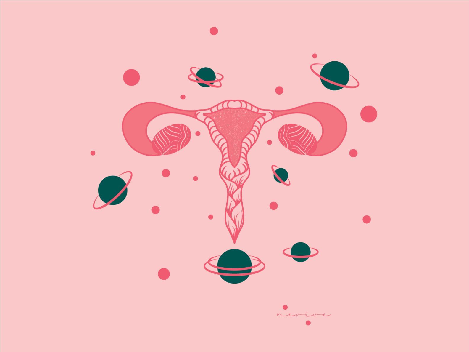 1585x1188 COSMIC UTERUS ILLUSTRATION by NEVIVE on Dribbble