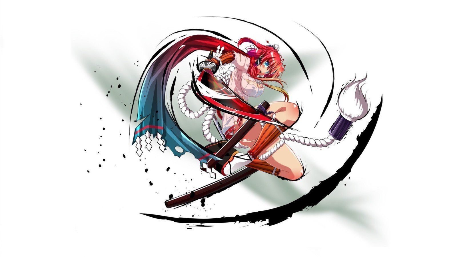 1600x900 Hyakka Ryouran Samurai Girls, Yagyuu Juubei, Anime girls, Anime HD Wallpaper / Desktop and Mobile Image & Photo