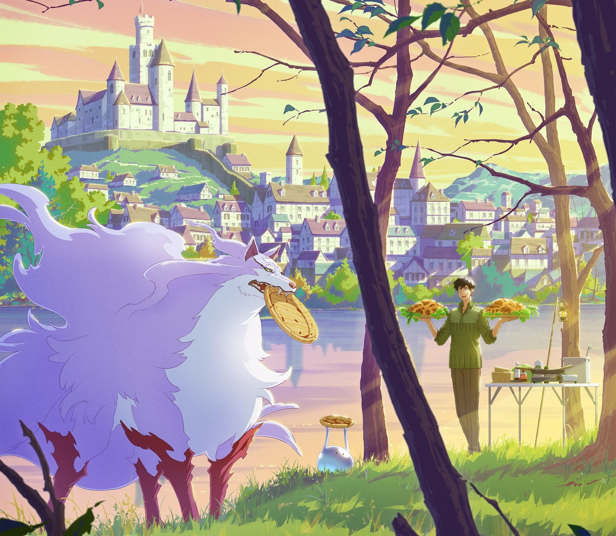2000x1740 Anime Campfire Cooking in Another World with my Absurd Skill HD Wallpaper