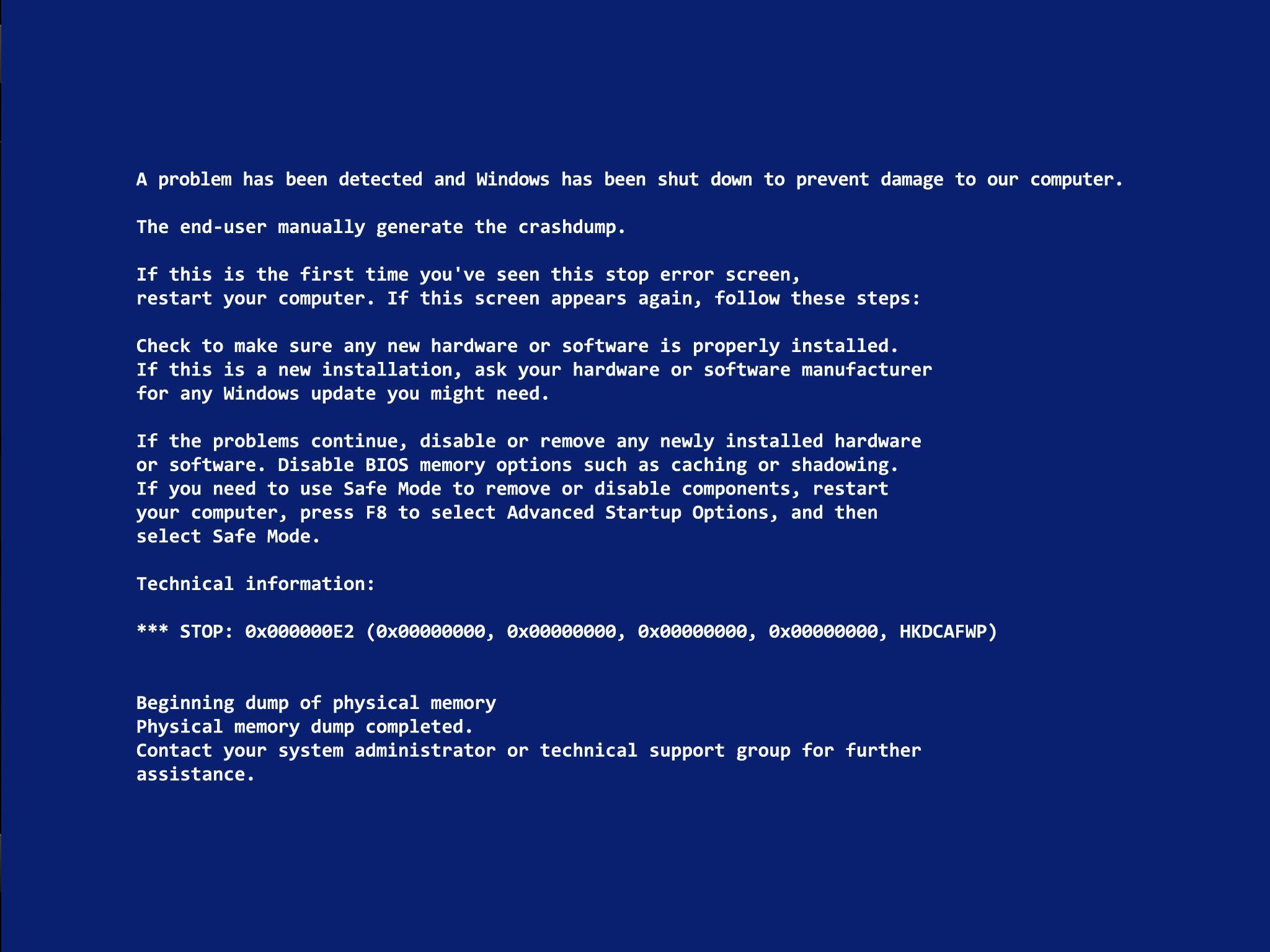 2048x1536 Blue Screen Error Wallpaper