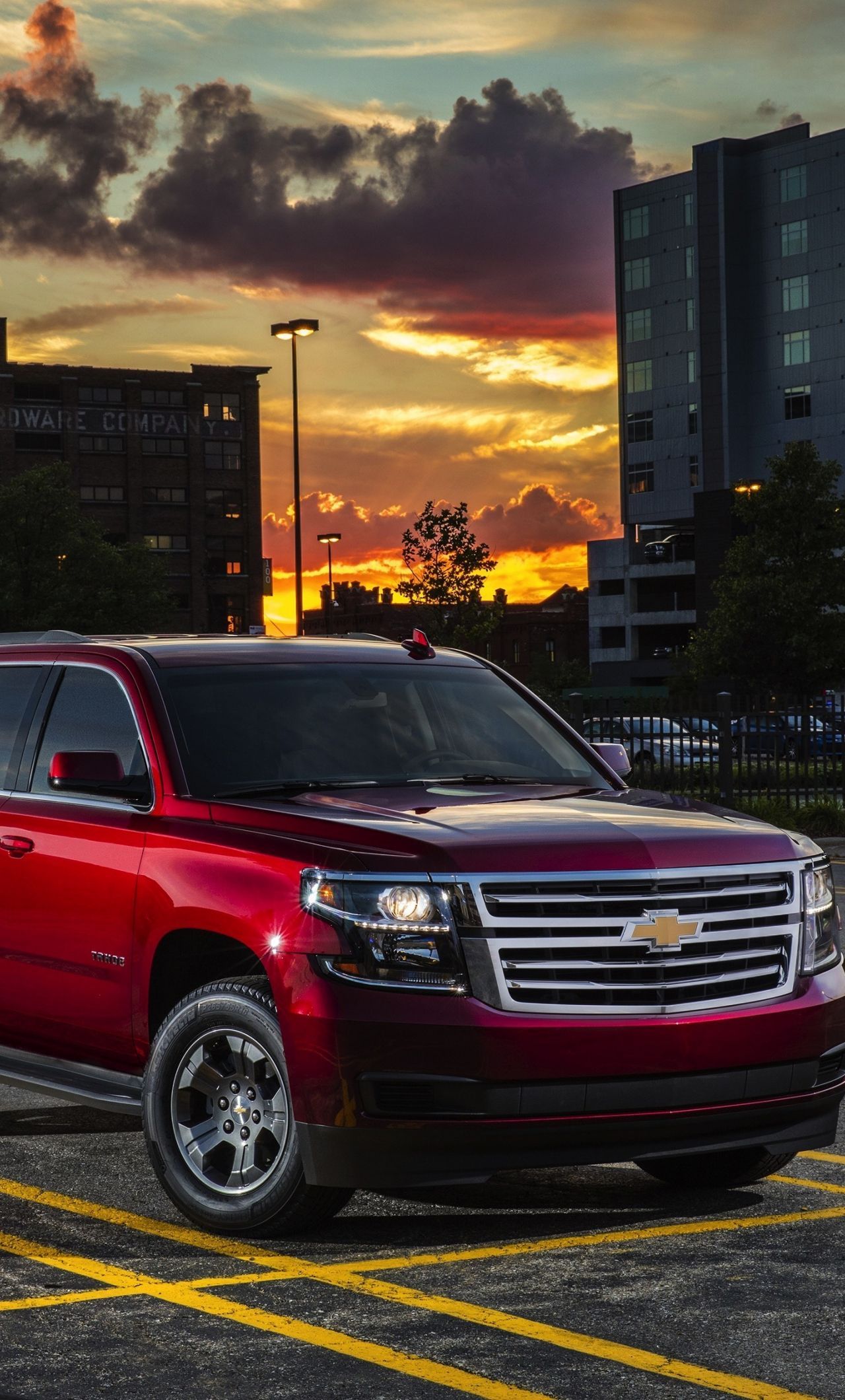 1280x2120 Download wallpaper 1280x2120 red, suv, chevrolet tahoe, front, iphone 6 plus, 1280x2120 HD background, 2788